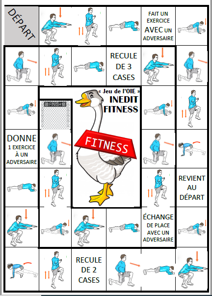 Jeu de l'oie Inédit Fitness jeu de l'oie Inédit Fitness : coaching sportif - Les cases du plateau
