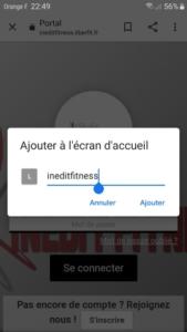 Se connecter au Studio Inedit Fitness : Android 4 - Ajouter à l'écran d'accueil