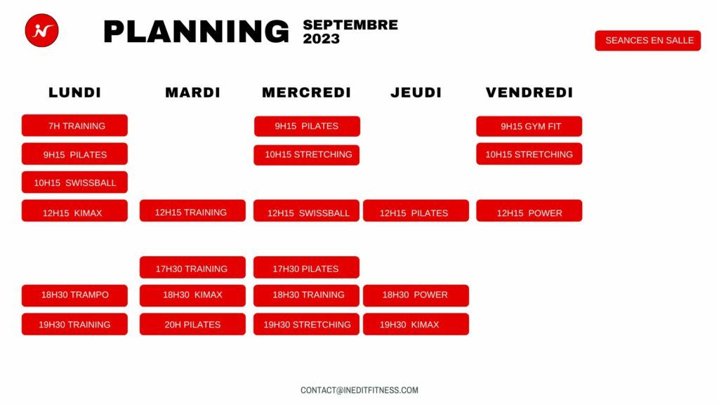 Planning SALLE - Septembre 2023
