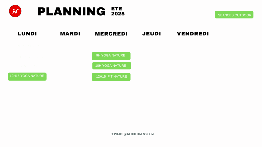 Planning OUTDOOR - ETE 2025