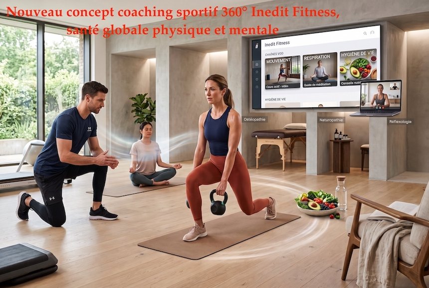 Nouveau concept coaching sportif 360° Inedit Fitness, approche globale santé physique & mentale